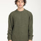 Men's Solid Olive Crew Neck Sweater - Front View