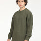 Men's Solid Olive Crew Neck Sweater - RightSide View