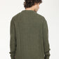 Men's Solid Olive Crew Neck Sweater - Back View