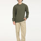 Men's Solid Olive Crew Neck Sweater - 6 View
