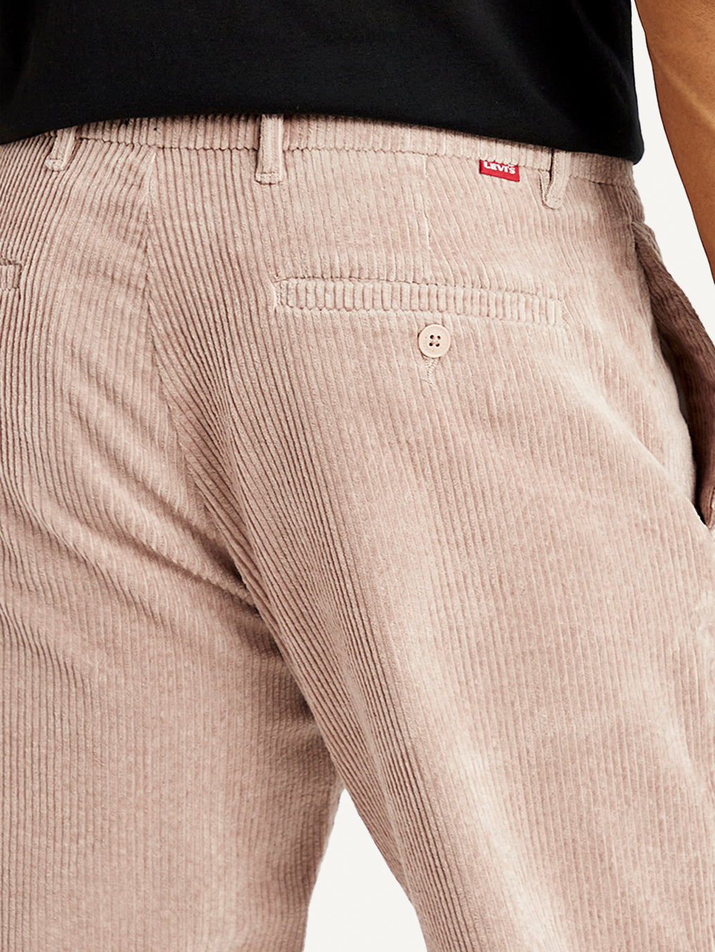 Men's Light Pink Straight Fit Chinos - Detail View