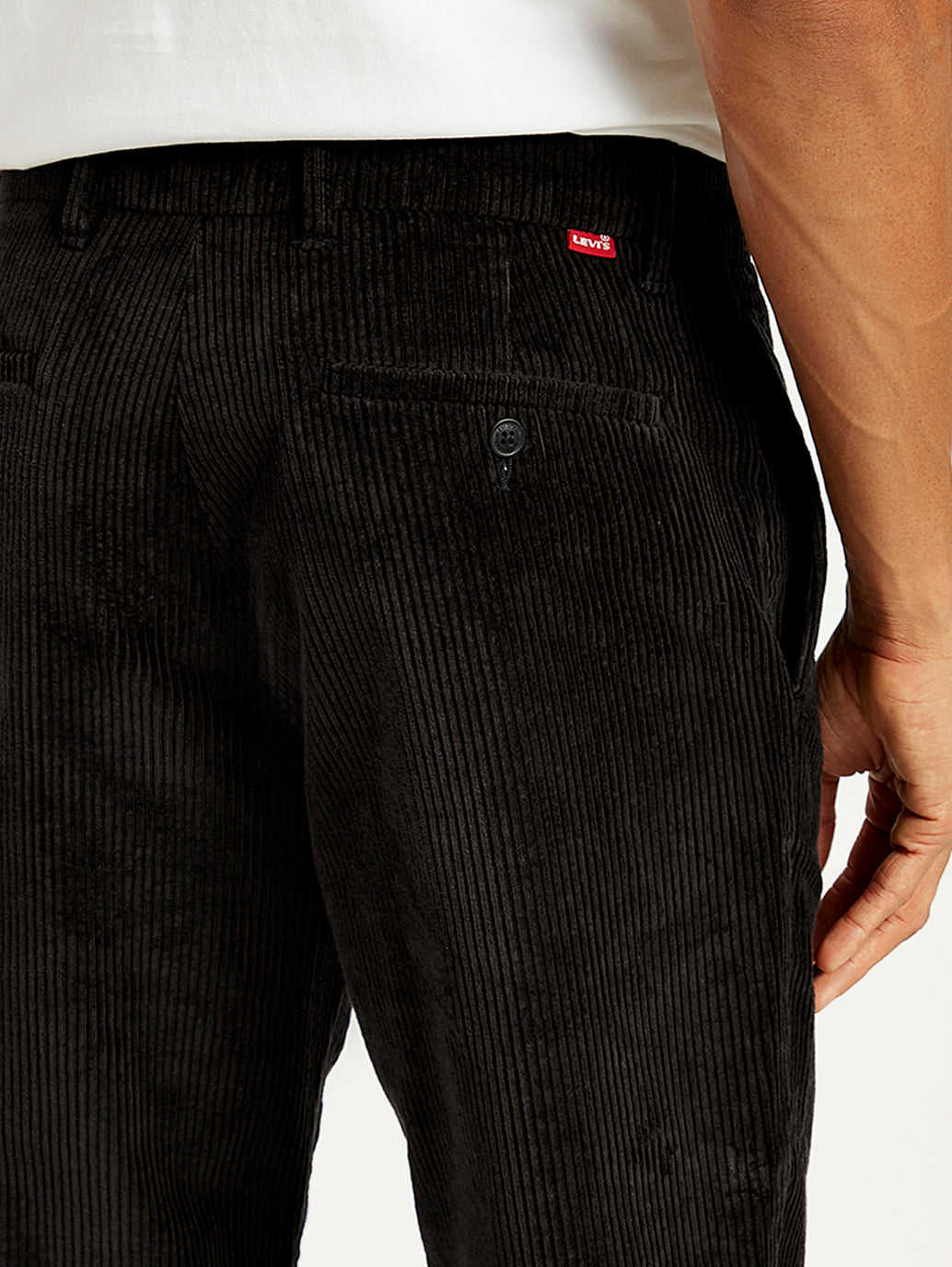 Men's Black Straight Fit Chinos - Detail View