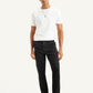 Men's Black Tapered Cargo Trousers - Front View