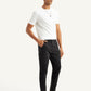 Men's Black Tapered Cargo Trousers - Side View