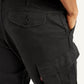 Men's Black Tapered Cargo Trousers - Detail View