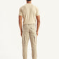 Men's Beige Slim Tapered Fit Cargo Trousers - back View