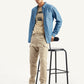 Men's Beige Slim Tapered Fit Cargo Trousers - Styleshot View