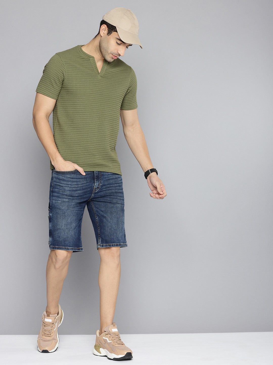 Men's 502 Blue Tapered Fit Denim Shorts - 4 View
