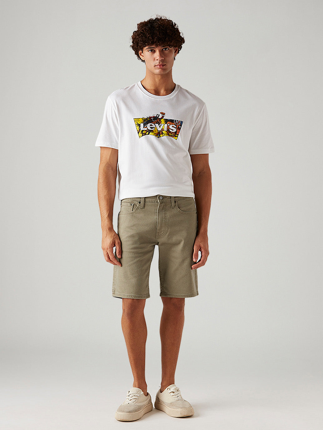 Men's 502 Taupe Tapered Fit Mid Rise Shorts - Front View