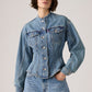 Women's Solid Blue Denim Jacket - Styleshot View