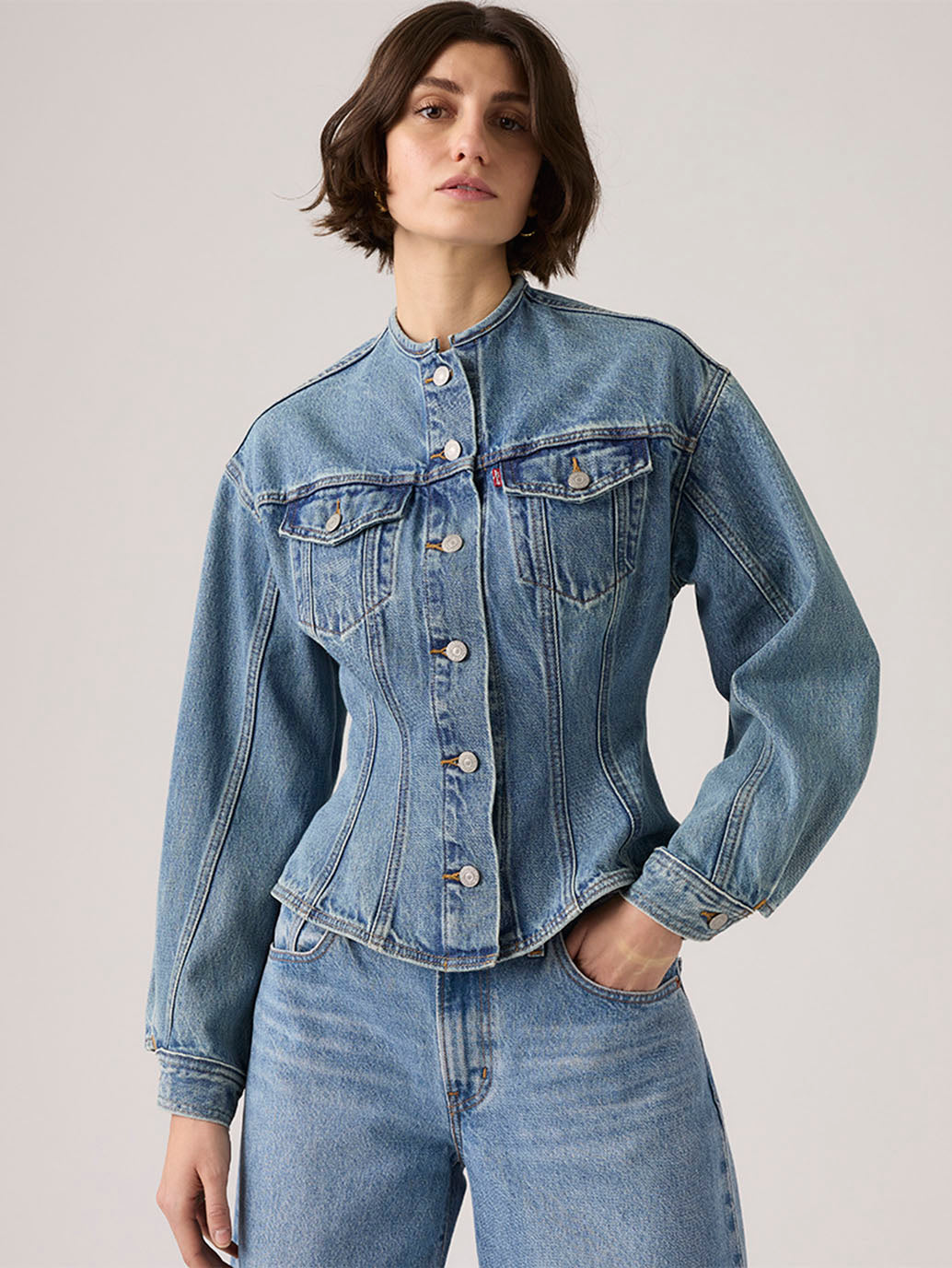 Women's Solid Blue Denim Jacket