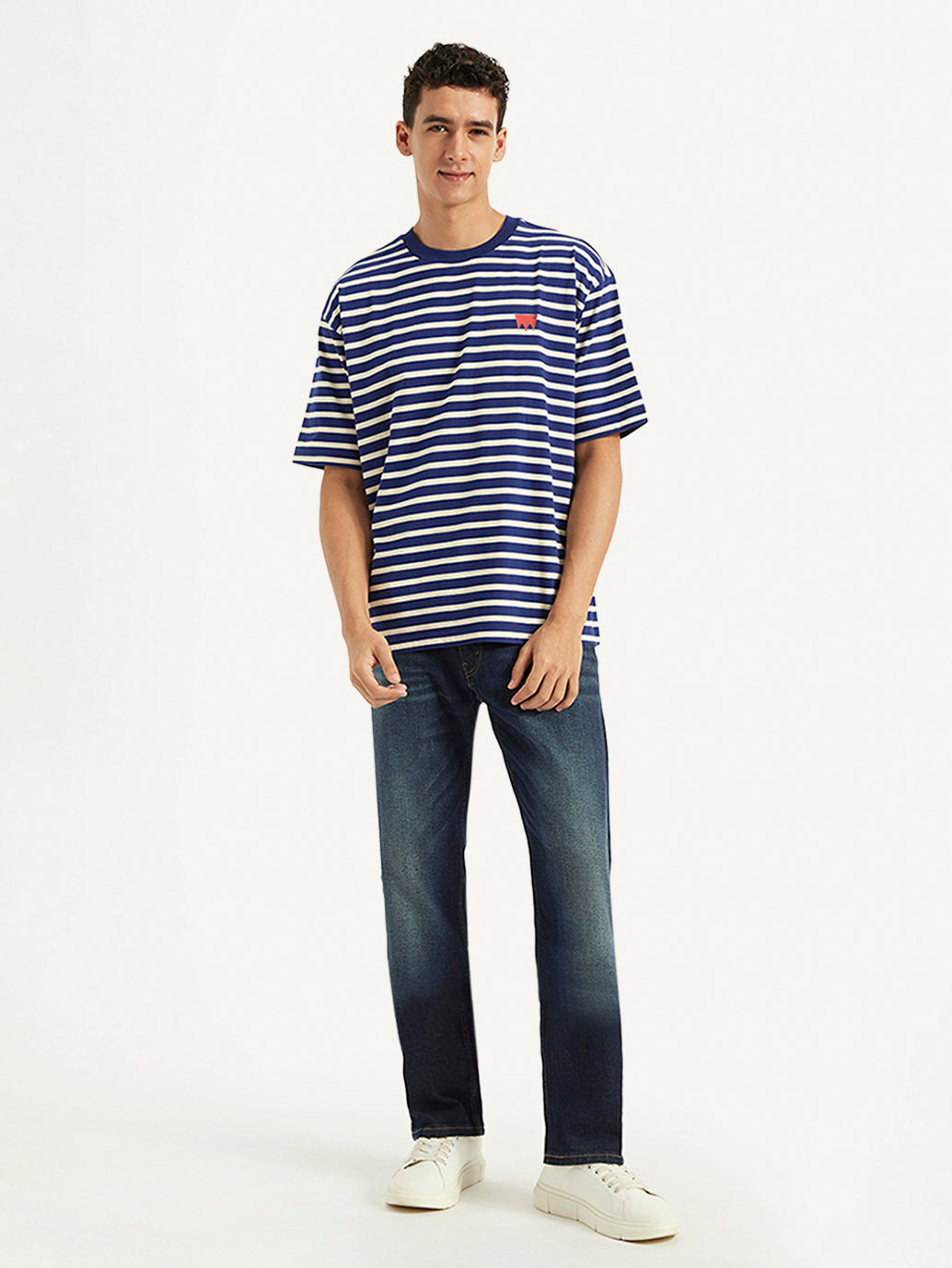 Men's Striped Relaxed Fit T-Shirt - Styleshot View