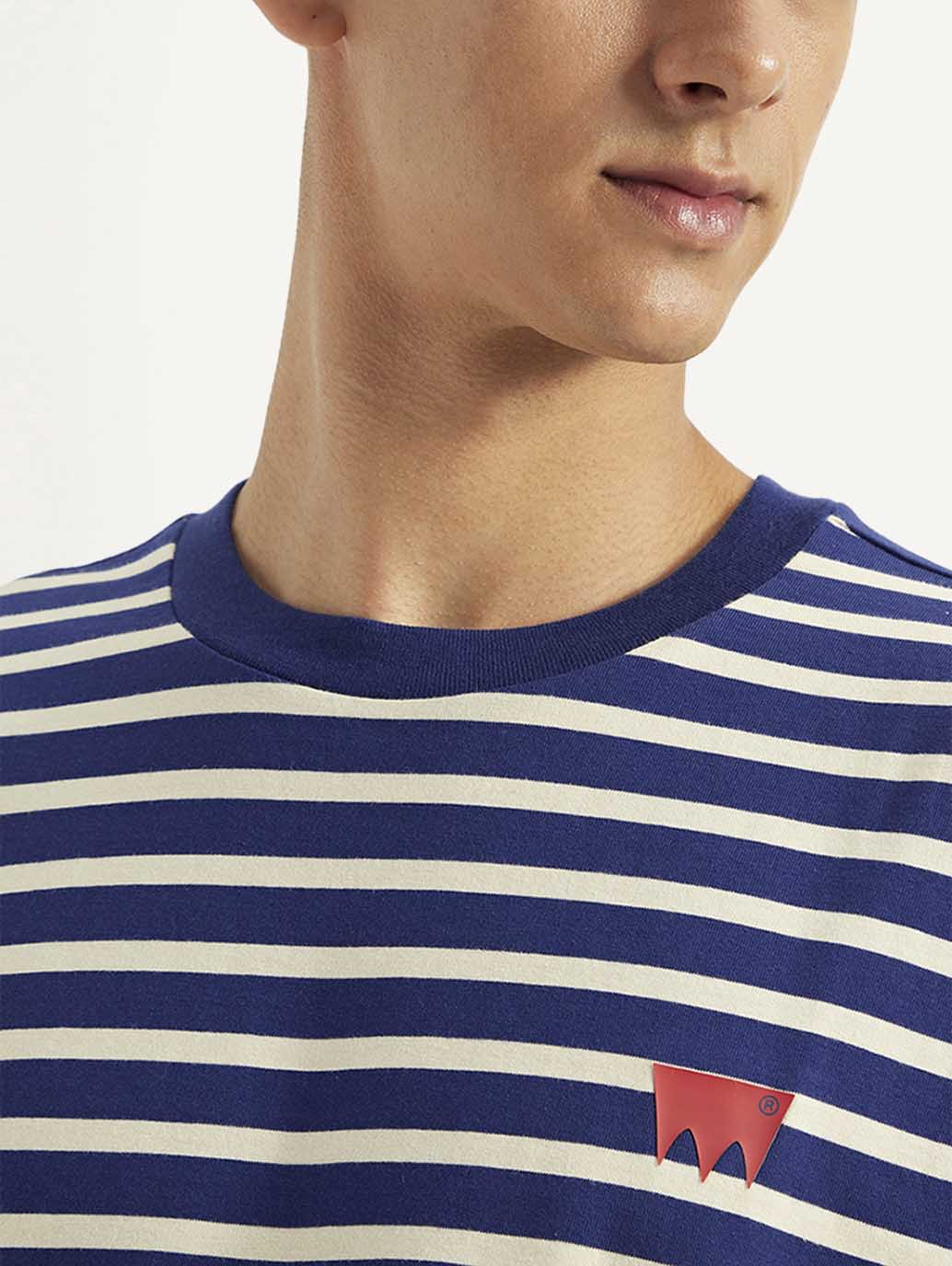 Men's Striped Relaxed Fit T-Shirt - Detail View
