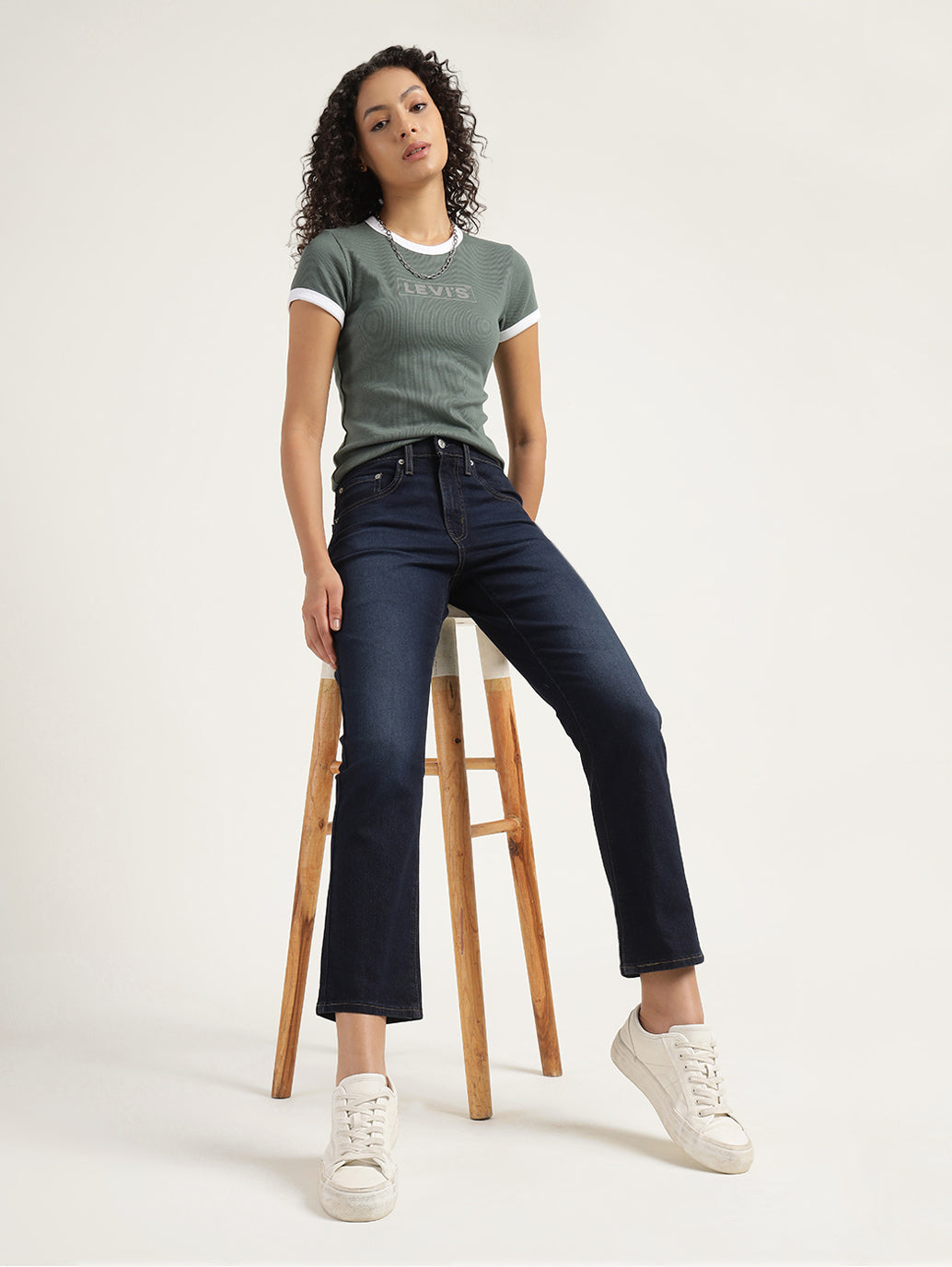 Women's 724 Blue Slim Straight Fit High Rise Jeans