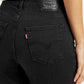 Women's 724 Black Straight Fit High Rise Jeans - Detail View
