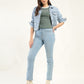 Women's 724 Blue Straight Fit High Rise Jeans - Styleshot View