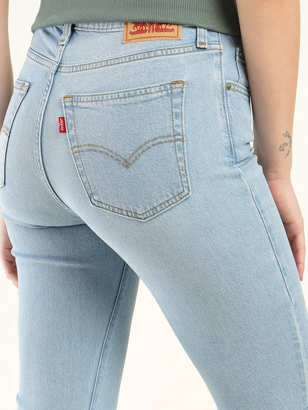 Women's 724 Blue Straight Fit High Rise Jeans - Detail View