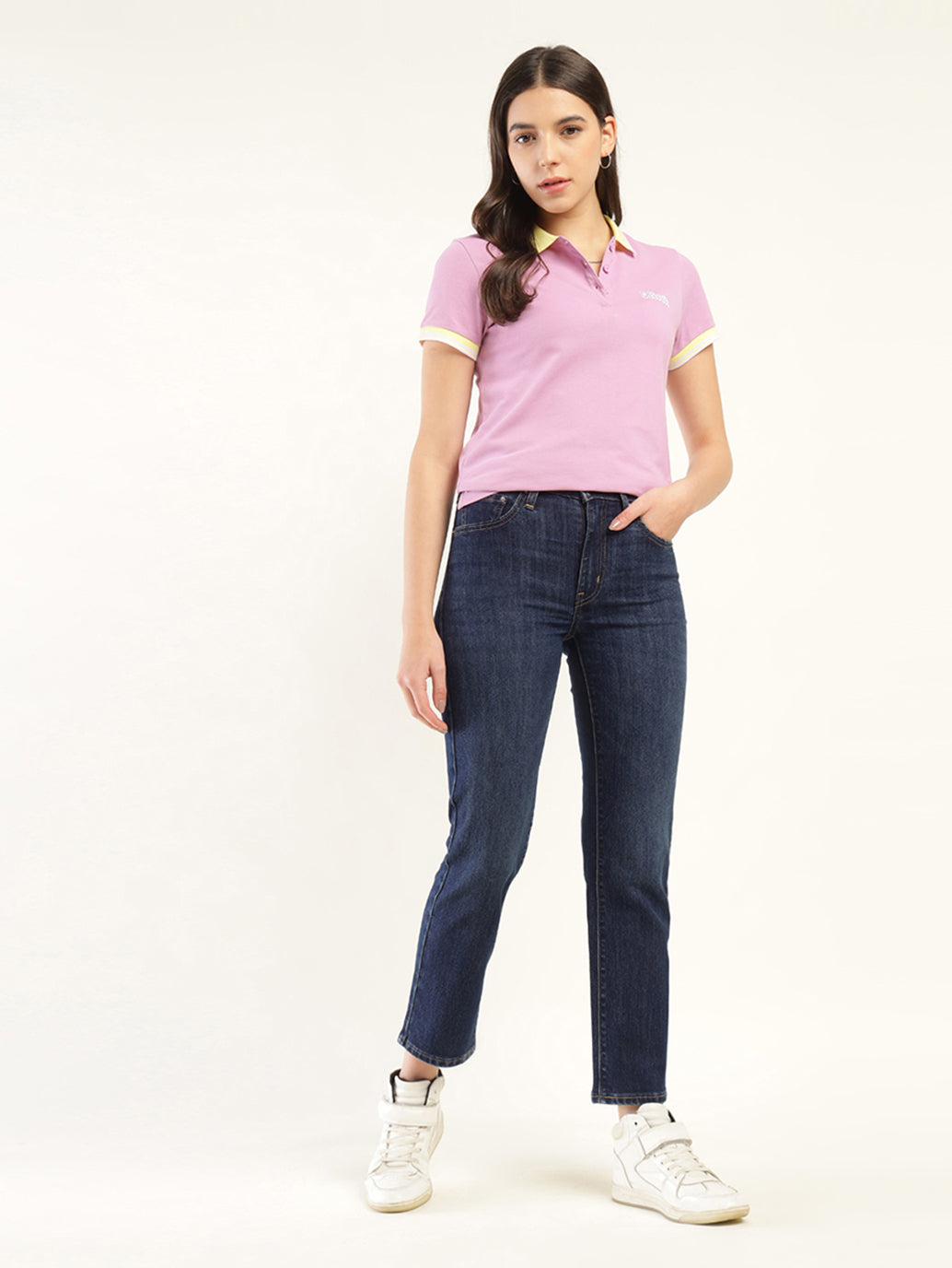 Women's 724 Blue Slim Straight Fit High Rise Jeans