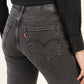 Women's 724 Grey Slim Straight Fit High Rise Jeans - Back View