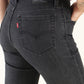 Women's 724 Black Slim Straight Fit High Rise Jeans - Detail View