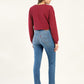 Women's 724 Blue Straight Fit High Rise Jeans - Back View
