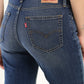 Women's 724 Blue Slim Straight Fit High Rise Jeans - Detail View