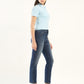 Women's 724 Blue Slim Straight Fit High Rise Jeans - Side View
