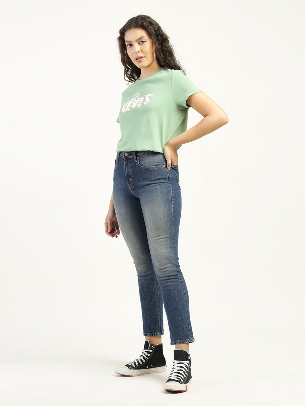 Women's 724 Blue Slim Straight Fit High Rise Jeans