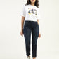 Women's 724 Dark Blue Slim Straight Fit High Rise Jeans - Front View