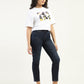 Women's 724 Dark Blue Slim Straight Fit High Rise Jeans - ModelFront View