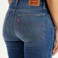 Women's 724 Med Indigo Slim Straight Fit High Rise Jeans - Detail View
