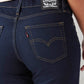 Women's 724 Dark Blue Slim Straight Fit High Rise Jeans - 20 View