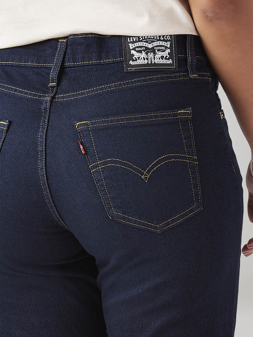 Women's 724 Dark Blue Slim Straight Fit High Rise Jeans - 20 View