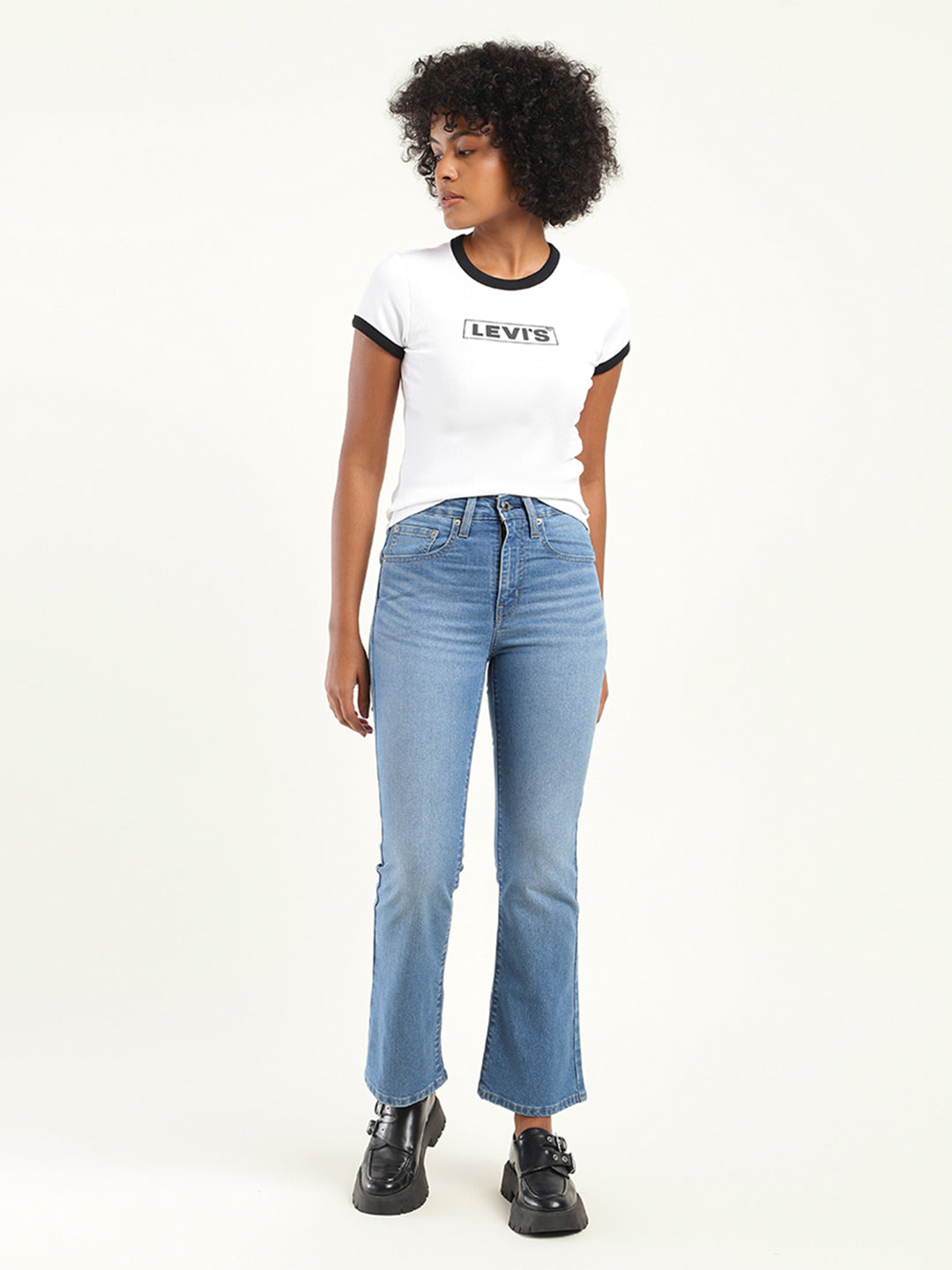 Women's 725 Blue Bootcut Fit High Rise Jeans - ca1db73d-6c17-4ac6-b5e4-df478428a652 View
