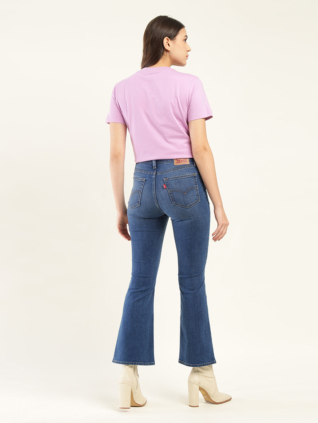 Women's 725 Blue Bootcut Fit High Rise Jeans - Back View