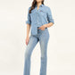 Women's 725 Blue Bootcut Fit High Rise Jeans - Styleshot View