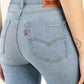 Women's 725 Blue Bootcut Fit High Rise Jeans - Detail View