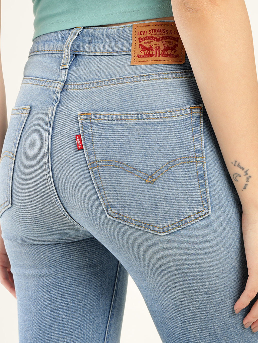 Women's 725 Blue Bootcut Fit High Rise Jeans - Detail View