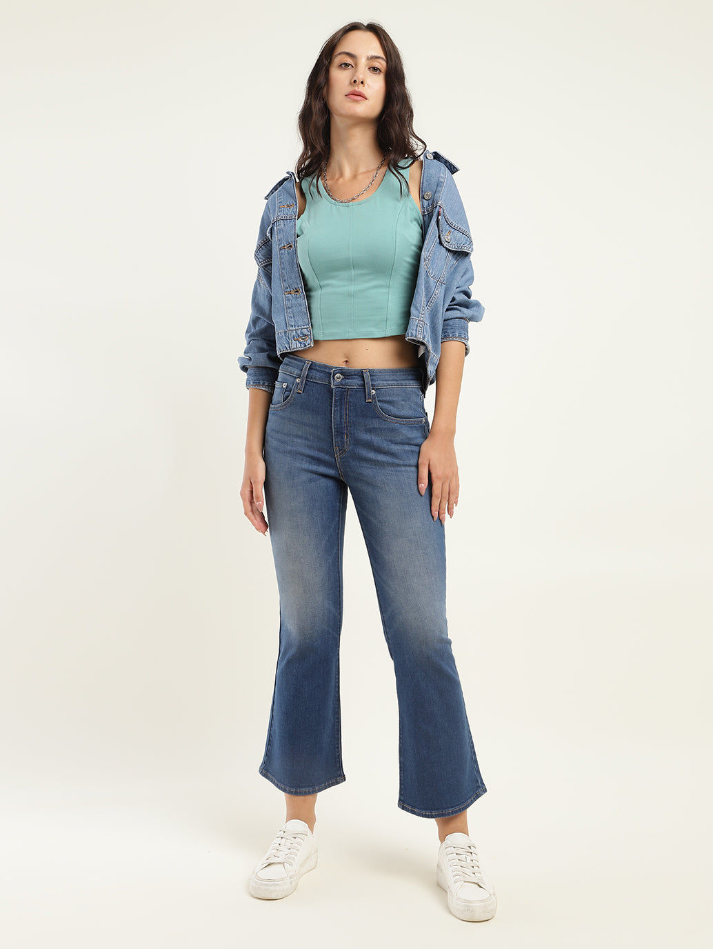 Women's 710 Blue Skinny Fit High Rise Jeans - shot View