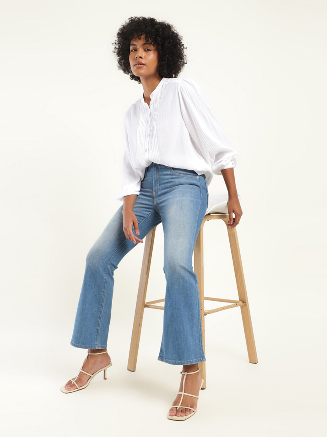 Women's 710 Blue Skinny Fit High Rise Jeans - 2 View