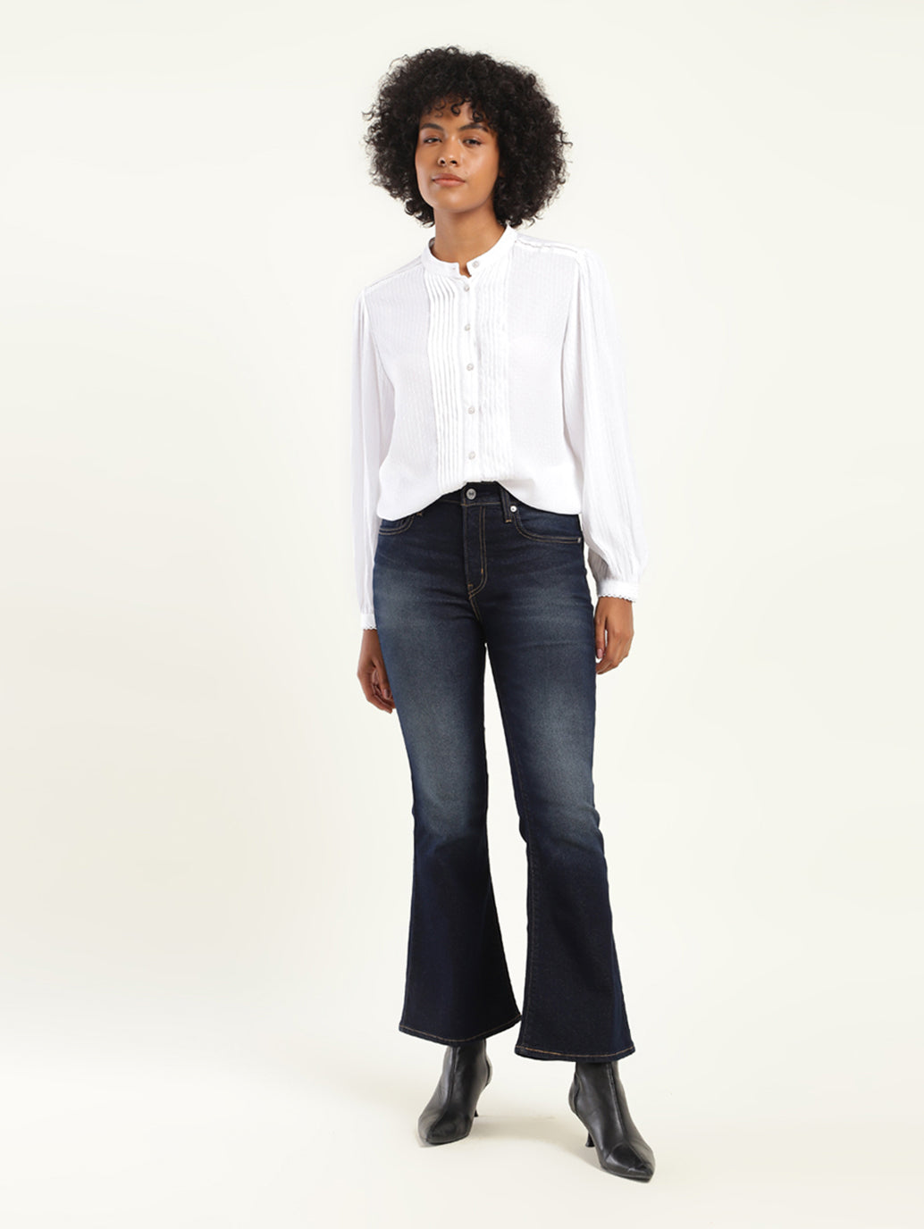Women's 710 Blue Skinny Fit High Rise Jeans - Front View