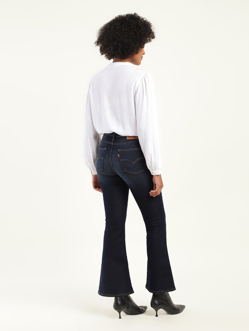Women's 710 Blue Skinny Fit High Rise Jeans - Back View
