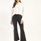 Women's 726 Black Flared Fit High Rise Jeans - Front View