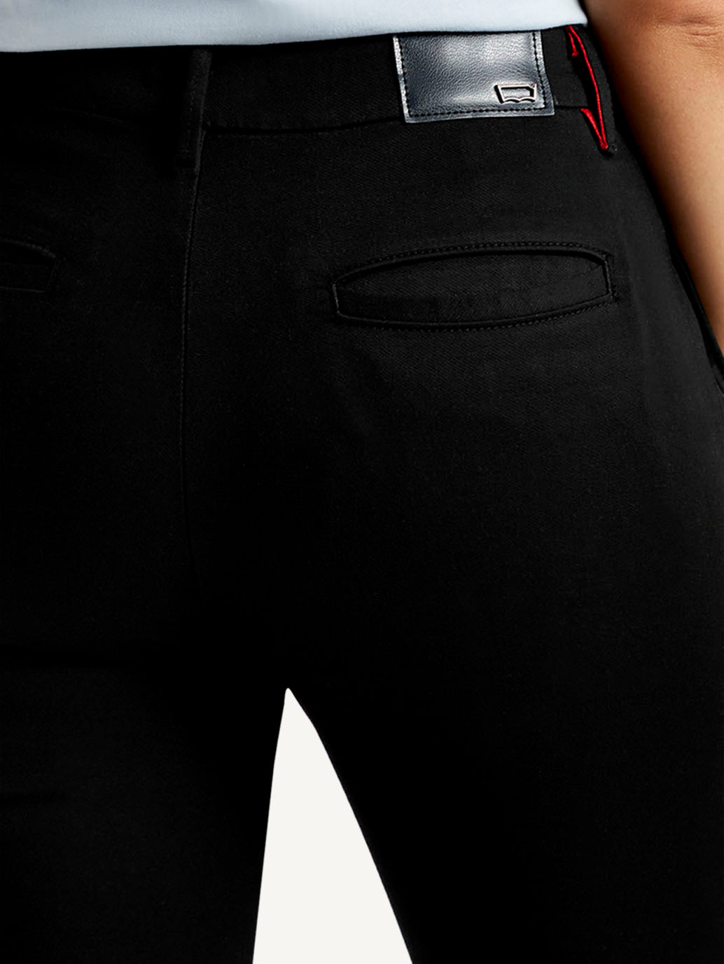 Women's Redloop Black Wedgie Straight Fit High Rise Jeans - Detail View