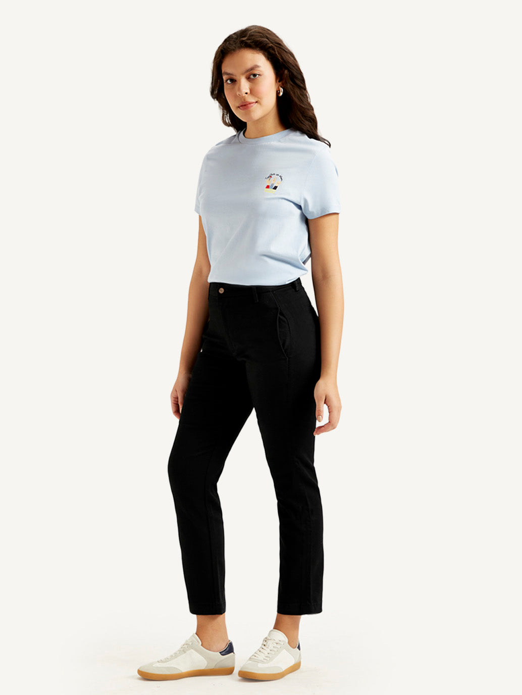 Women's Redloop Black Wedgie Straight Fit High Rise Jeans - Side View