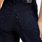 Women's Navy Blue Ribcage Bell Bottom Wide Leg Fit High Rise Jeans - 001edcad32392f2900387b7ec656c6c2 View