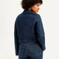 Women's Solid Indigo Denim Jacket - Back View