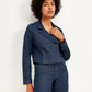 Women's Solid Indigo Denim Jacket - Styleshot View