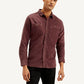 Men's Solid Slim Fit Corduroy Shirt - Styleshot View