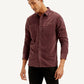 Men's Solid Slim Fit Corduroy Shirt - Front View